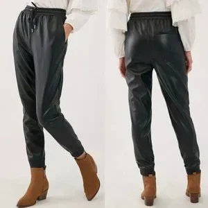 Faisa faux leather joggers hotsell